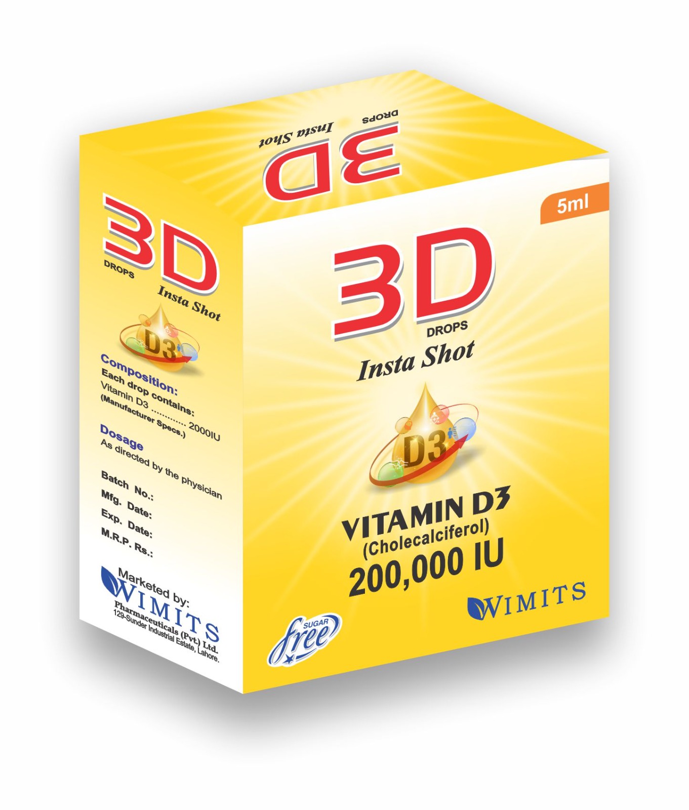 3d Insta Shot Drops (Vitamin D3 Cholrcalciferol) strip pack – WIMITS Pharmaceuticals