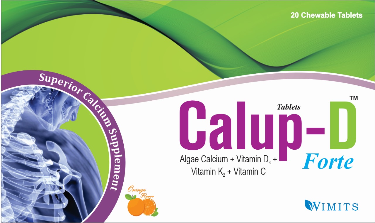 Calup-D Forte Tab (Chewable) (Calcium (Red Algae)) strip pack – WIMITS Pharmaceuticals