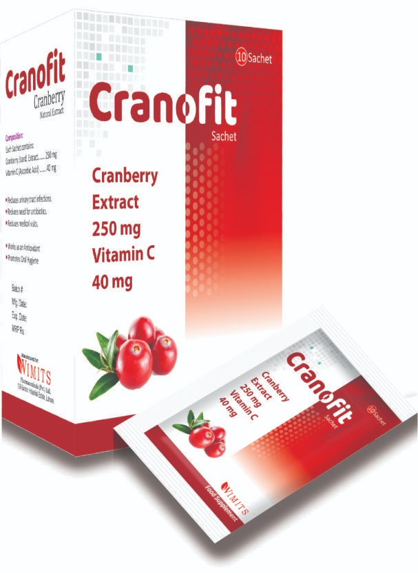 Cranofit Sachet (Cranberry Ext) strip pack – WIMITS Pharmaceuticals