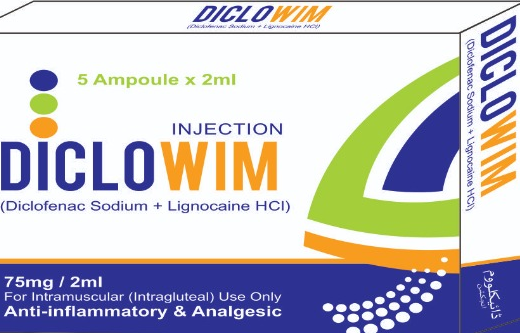 Diclowim Injection (Dicolofenac Sodium) strip pack – WIMITS Pharmaceuticals