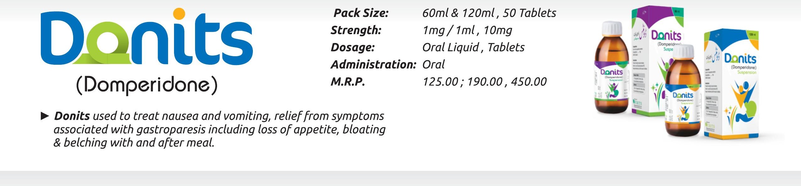 Danits Suspension / Tablet (Domperidone) detail image – Wimits Pharmaceuticals