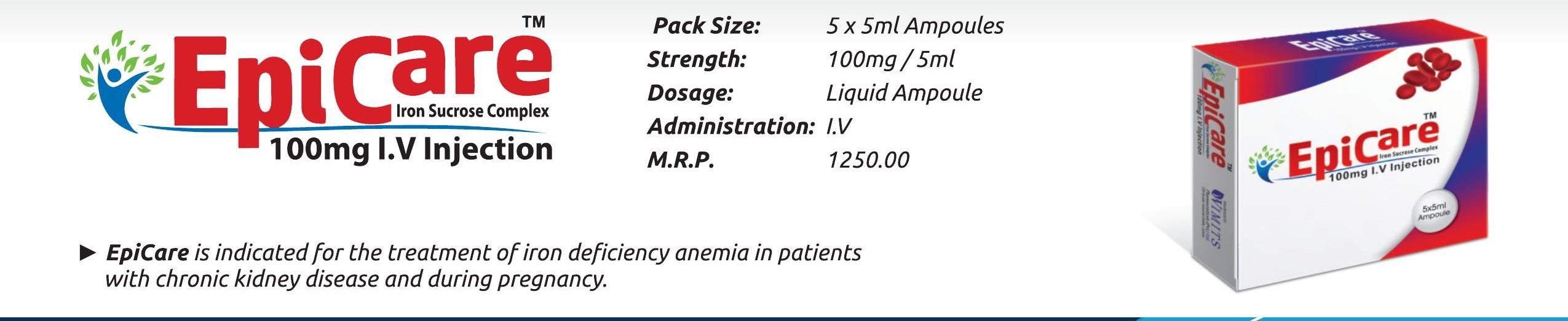 EpiCare Injection (Iron Sucrose Complex...........100 mg) detail image – Wimits Pharmaceuticals