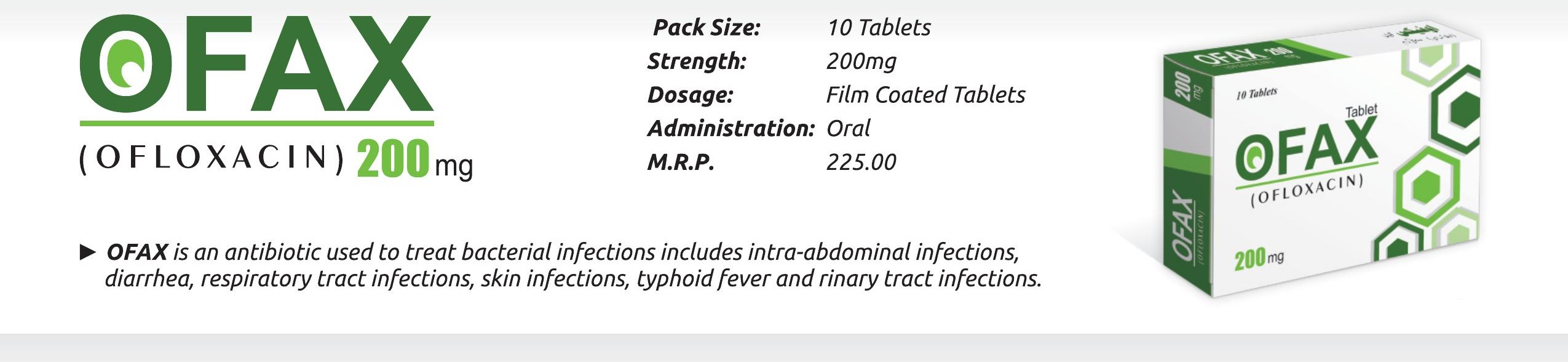 Ofax 200mg Tablet (Ofloxacin..........................200 mg) detail image – Wimits Pharmaceuticals