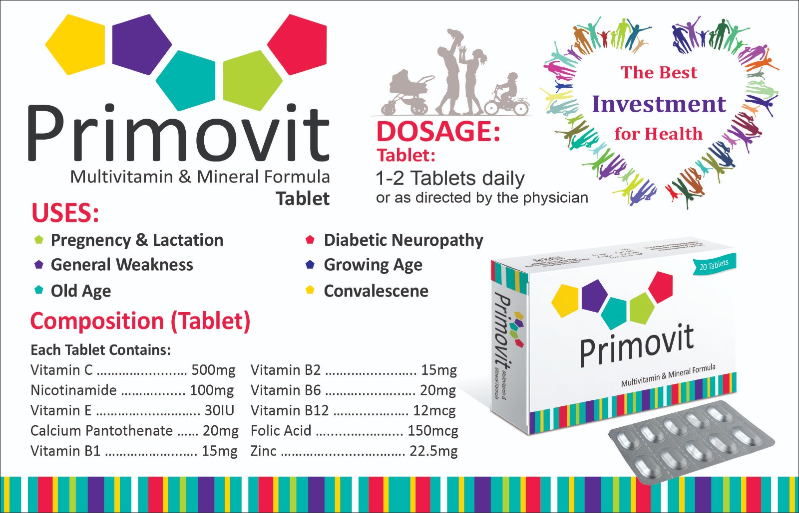 Primovit Tablet (Multivitamin + Mineral Formula) box pack – WIMITS Pharmaceuticals