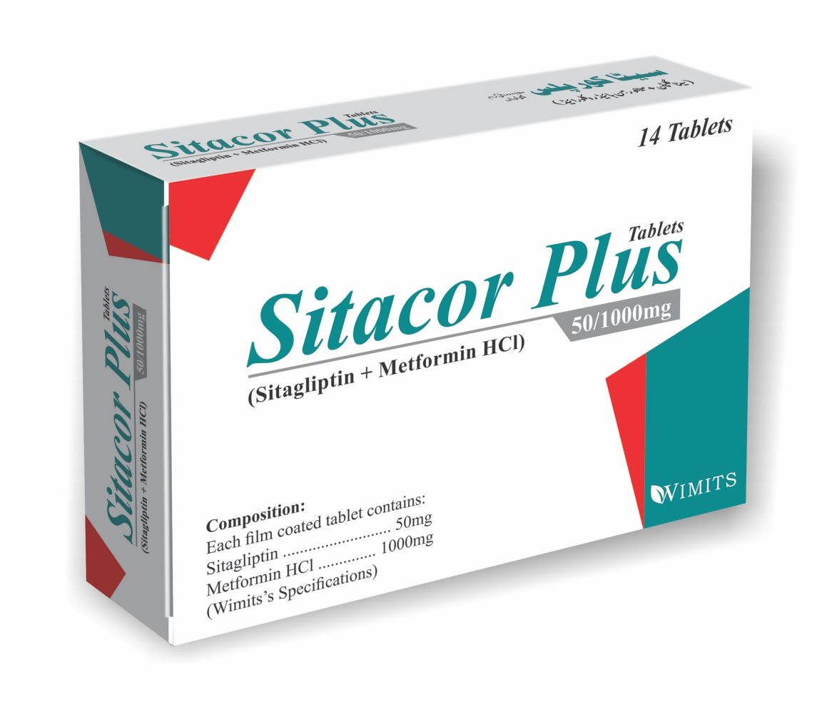 Sitacor Plus 50/1000 Tablet (Sitagliptin) strip pack – WIMITS Pharmaceuticals
