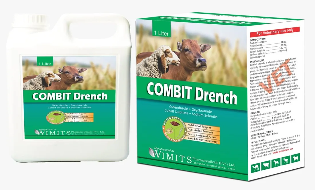 COMBIT Drench-Oxfendazole + Oxyclozanide    Cobalt Sulphate + Sodium Selenite – Wimits Pharmaceuticals