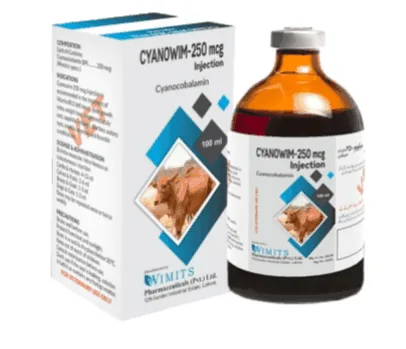 CYANOWIM-250mcg Injection-Each ml contains: Cyanocobalamin (BP)....250mcg    (Wimits Specs) – Wimits Pharmaceuticals