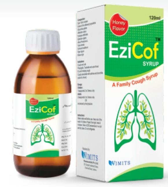 EziCof Syrup (Family Cough Syrup — Honey Flavour...120 ml) – Wimits Pharmaceuticals