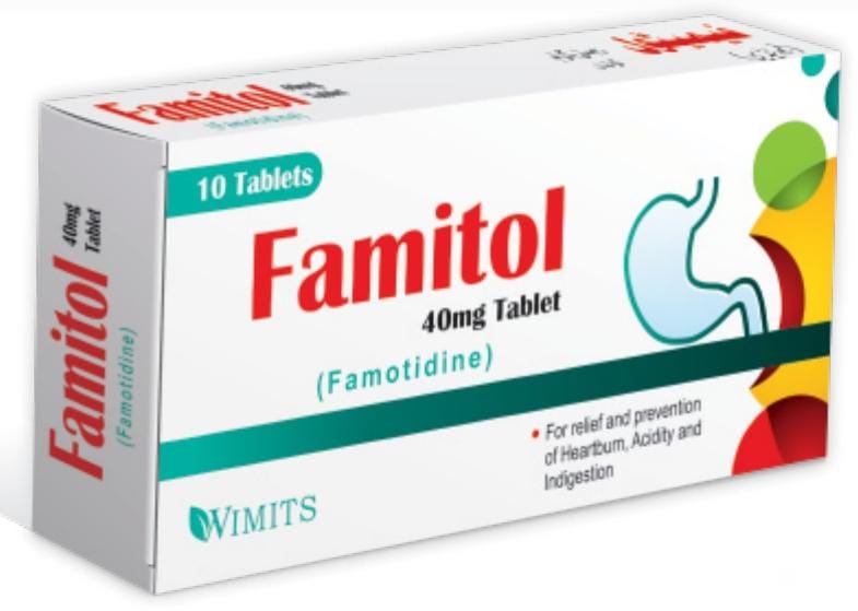 Famitol 40mg Tablet (Famotidine.......................40 mg) – Wimits Pharmaceuticals