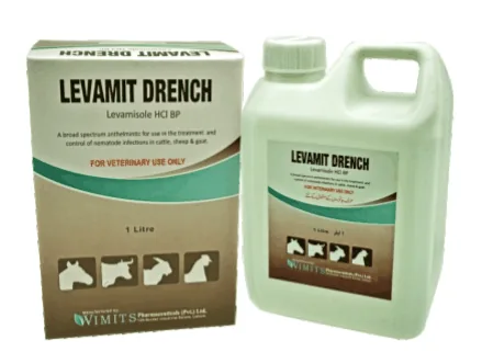 LEVAMIT Drench- Each ml contains: Levamisole HCl (BP)....15mg   (BS Specs)– Wimits Pharmaceuticals