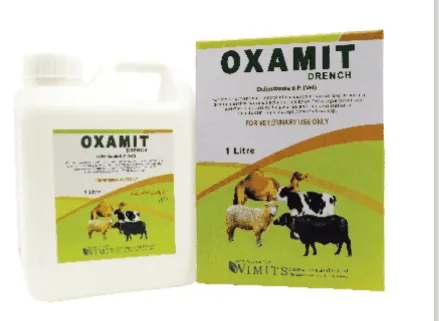 OXAMIT Drench-Each ml contains: Oxafendazole BP (Vet.)....22.65mg   (BS Specs) – Wimits Pharmaceuticals