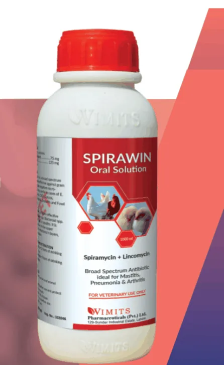SPIRAWIN Oral-Solution-Each 100g contains: Spiramycin(Adipate)....75mg   Lincomycin HCL....125mg   Wimits Specs – Wimits Pharmaceuticals