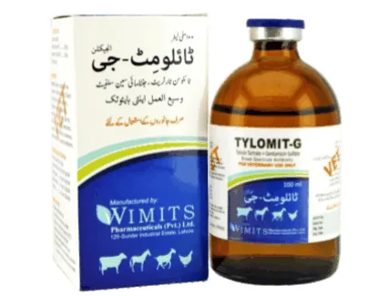 Tylomit-G Injection-(for 1 ml)-Tylosin Tartarate (BP)....100mg   Gentamicin Sulfate(BP)....50mg   (Wimits Specs) – Wimits Pharmaceuticals