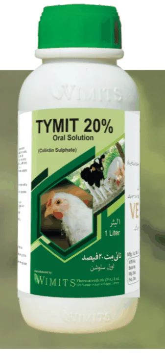 TYMIT-20% Powder-Each 100 ml contains: Colistin Sulphate(BP)....2,000,000,000 IU   (Wimits Specs) – Wimits Pharmaceuticals