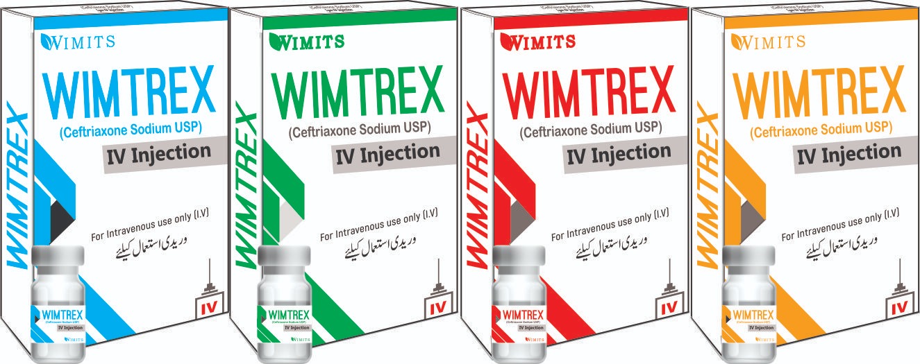Wimtrex 1g Iv Injection (Ceftriaxone sodium) strip pack – WIMITS Pharmaceuticals
